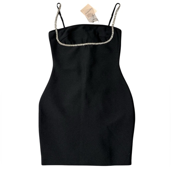 superdown Black Mini Dress with Silver Accents - Picture 2 of 4